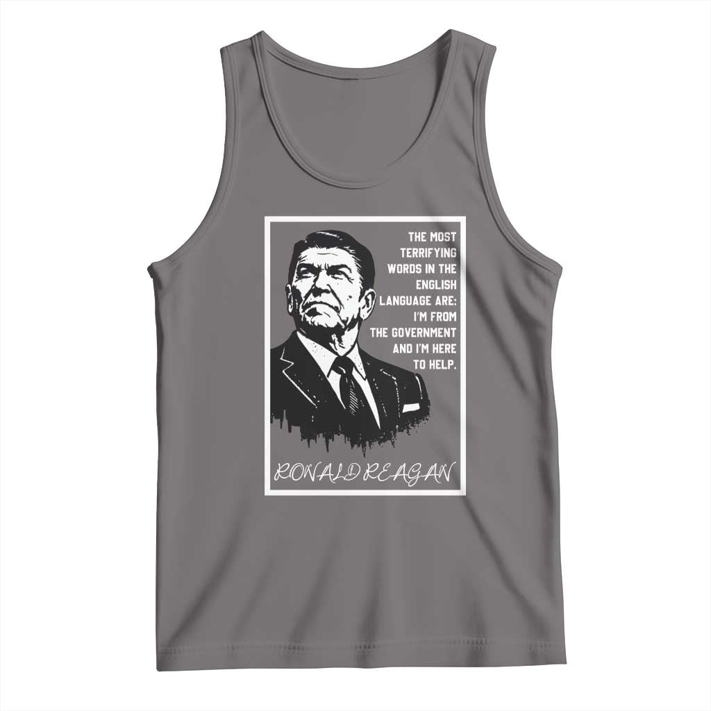 Ronald Reagan Quote Tank Top American Flag US President TS14 Deep Heather Print Your Wear