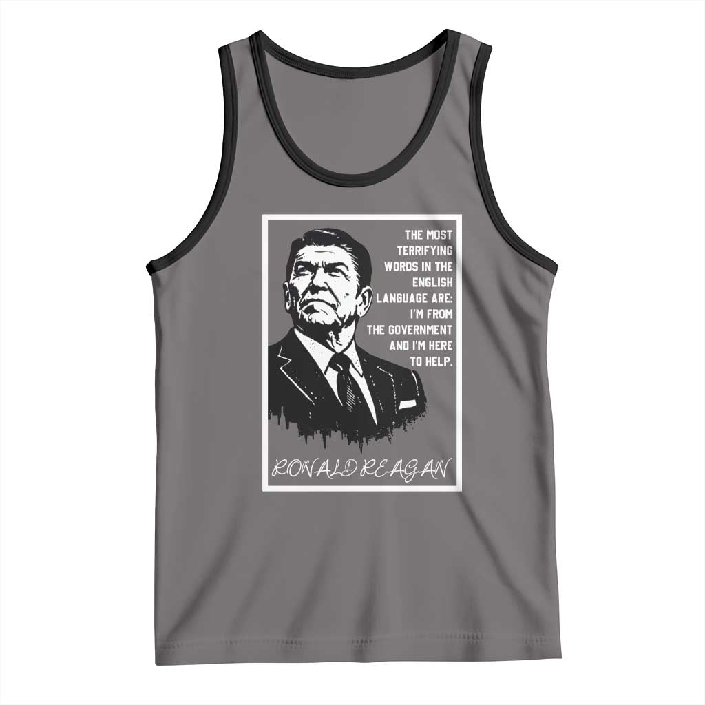 Ronald Reagan Quote Tank Top American Flag US President TS14 Deep Heather Black Print Your Wear