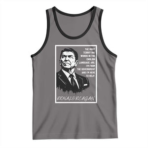 Ronald Reagan Quote Tank Top American Flag US President TS14 Deep Heather Black Print Your Wear