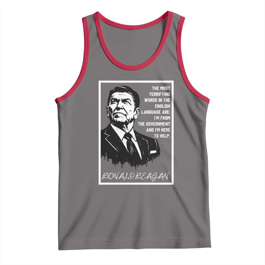 Ronald Reagan Quote Tank Top American Flag US President TS14 Deep Heather Red Print Your Wear