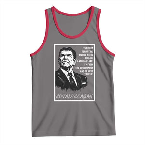 Ronald Reagan Quote Tank Top American Flag US President TS14 Deep Heather Red Print Your Wear
