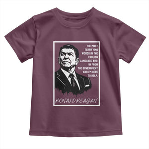 Ronald Reagan Quote Toddler T Shirt American Flag US President TS14 Maroon Print Your Wear