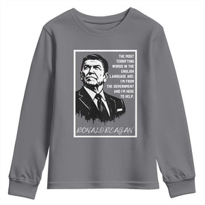 Ronald Reagan Quote Youth Sweatshirt American Flag US President TS14 Charcoal Print Your Wear