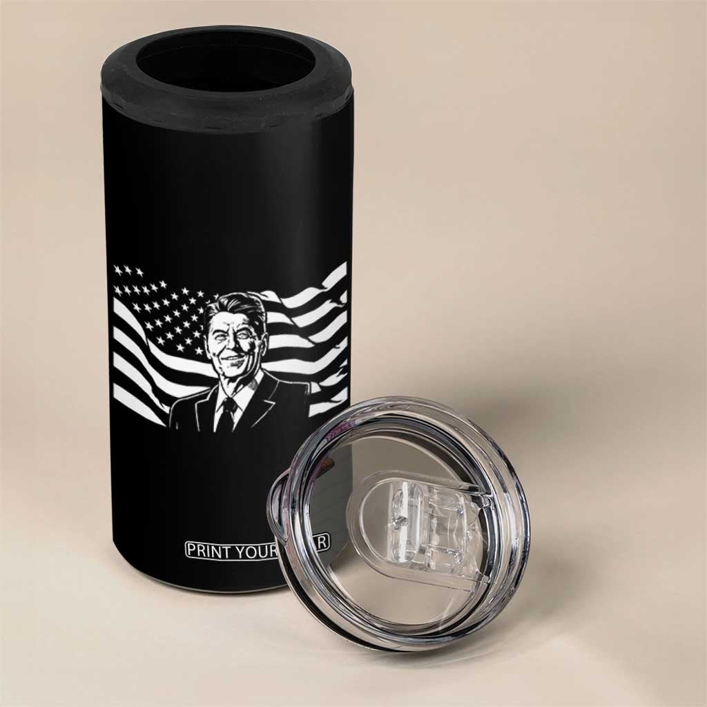 Ronald Reagan America Flag US President 4 in 1 Can Cooler Tumbler TS14 Print Your Wear