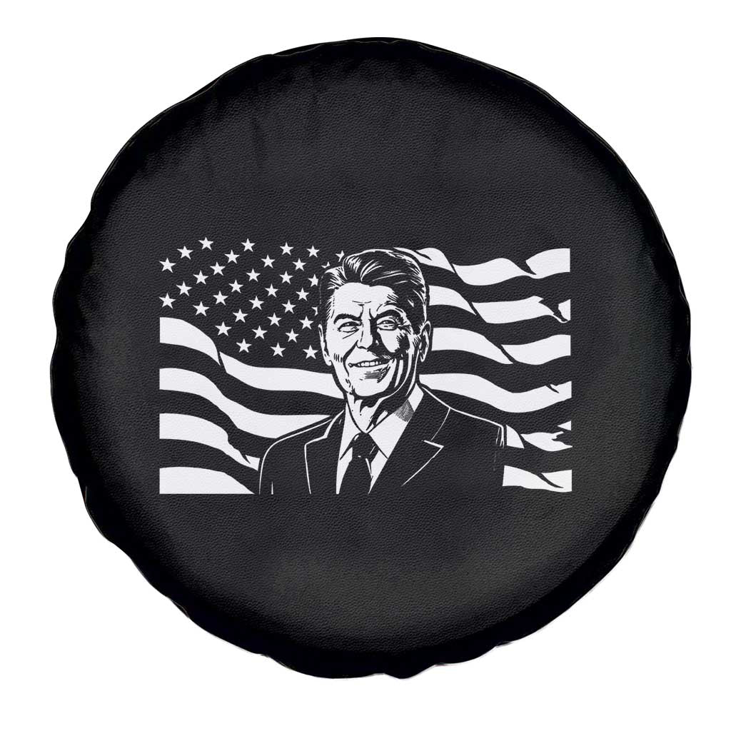 Ronald Reagan America Flag US President Spare Tire Cover TS14 Print Your Wear