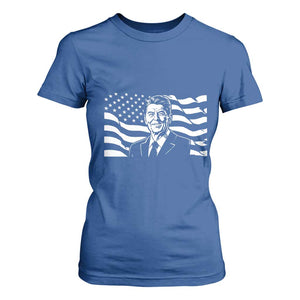 Ronald Reagan America Flag US President T Shirt For Women TS14 Royal Blue Print Your Wear