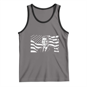 Ronald Reagan America Flag US President Tank Top TS14 Deep Heather Black Print Your Wear