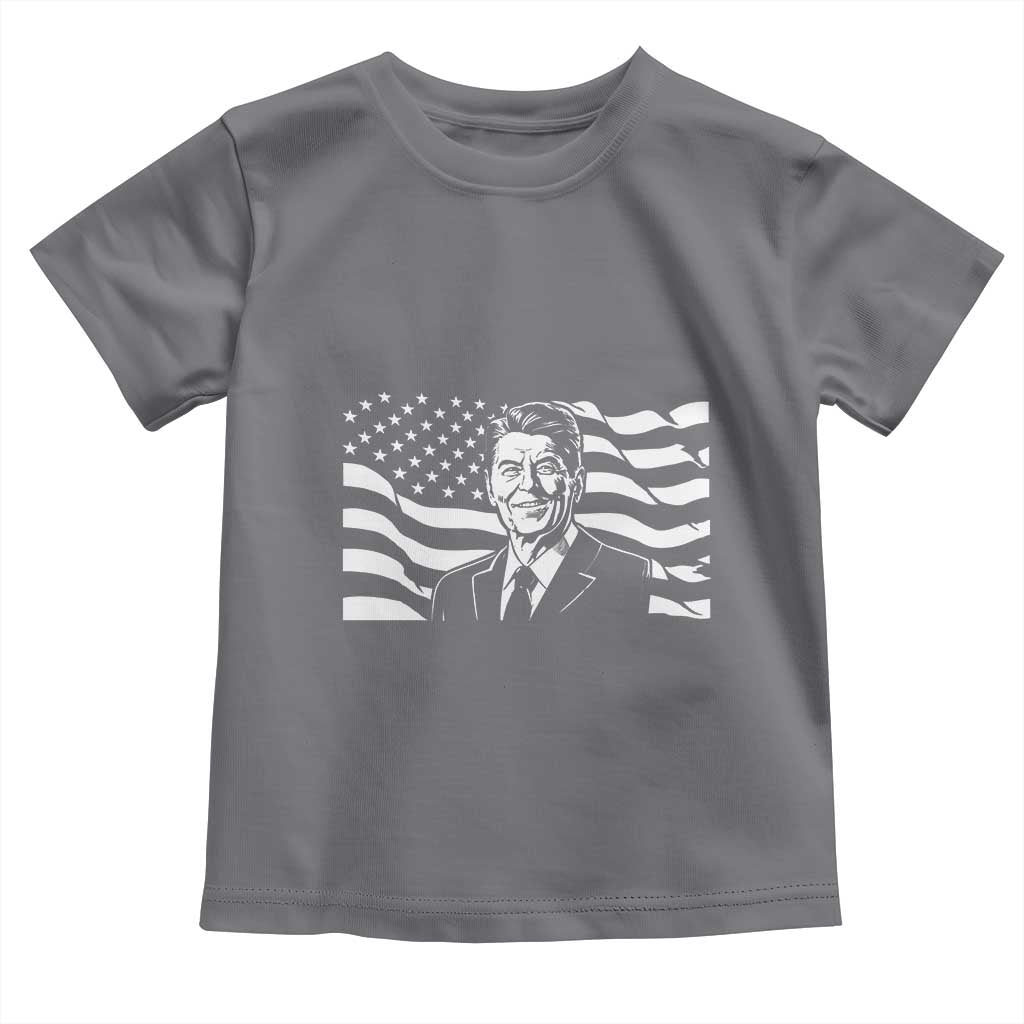 Ronald Reagan America Flag US President Toddler T Shirt TS14 Charcoal Print Your Wear