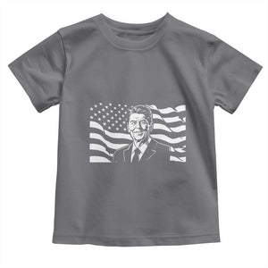 Ronald Reagan America Flag US President Toddler T Shirt TS14 Charcoal Print Your Wear