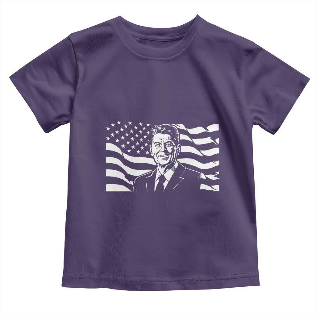 Ronald Reagan America Flag US President Toddler T Shirt TS14 Purple Print Your Wear