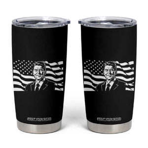 Ronald Reagan America Flag US President Tumbler Cup TS14 Black Print Your Wear