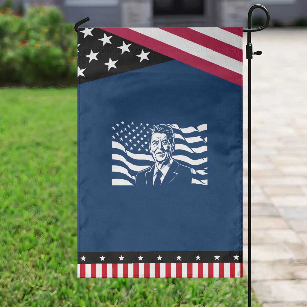 Ronald Reagan America Flag US President Garden Flag TS14 Classic Blue Black Print Your Wear