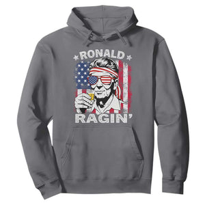 Ronald Reagan Hoodie 4th of July America Flag Beer TS14 Charcoal Print Your Wear
