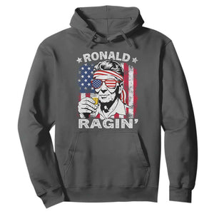 Ronald Reagan Hoodie 4th of July America Flag Beer TS14 Dark Heather Print Your Wear