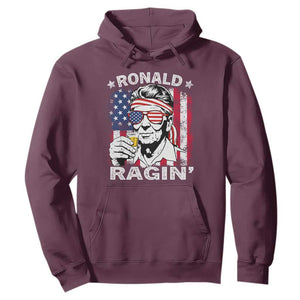 Ronald Reagan Hoodie 4th of July America Flag Beer TS14 Maroon Print Your Wear