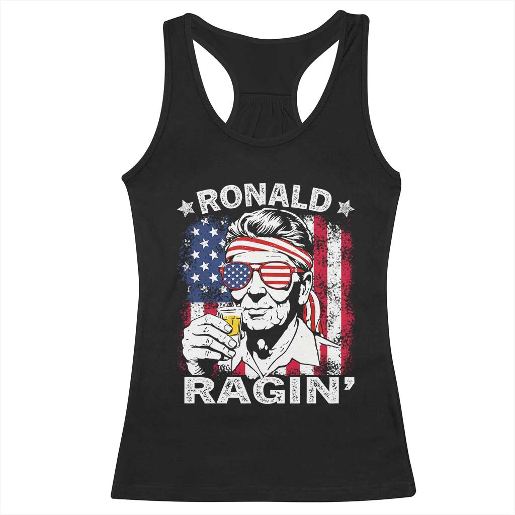 Ronald Reagan Racerback Tank Top 4th of July America Flag Beer TS14 Black Print Your Wear