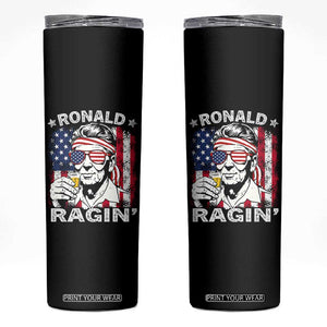 Ronald Reagan Skinny Tumbler 4th of July America Flag Beer TS14 Black Print Your Wear