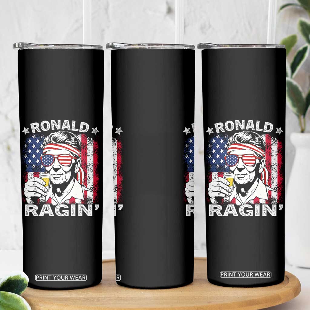 Ronald Reagan Skinny Tumbler 4th of July America Flag Beer TS14 Print Your Wear