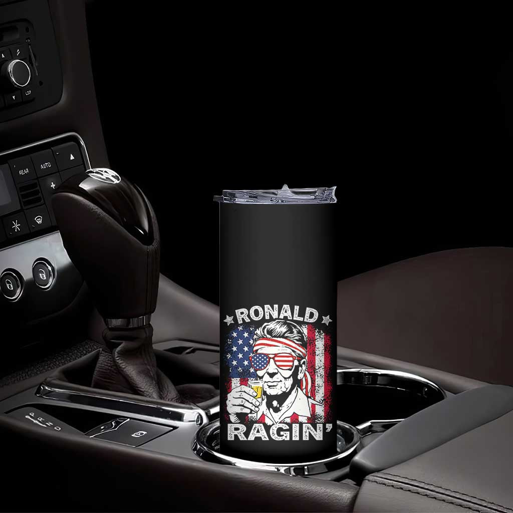 Ronald Reagan Skinny Tumbler 4th of July America Flag Beer TS14 Print Your Wear