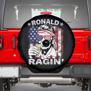 Ronald Reagan Spare Tire Cover 4th of July America Flag Beer TS14 Black Print Your Wear