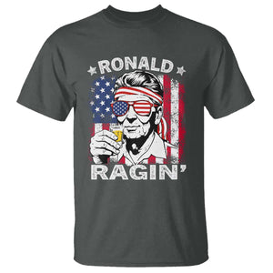 Ronald Reagan T Shirt 4th of July America Flag Beer TS14 Dark Heather Print Your Wear