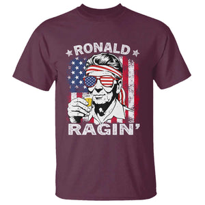Ronald Reagan T Shirt 4th of July America Flag Beer TS14 Maroon Print Your Wear