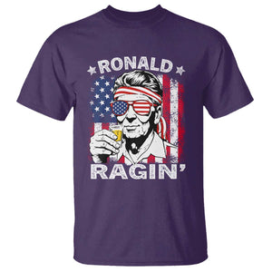 Ronald Reagan T Shirt 4th of July America Flag Beer TS14 Purple Print Your Wear