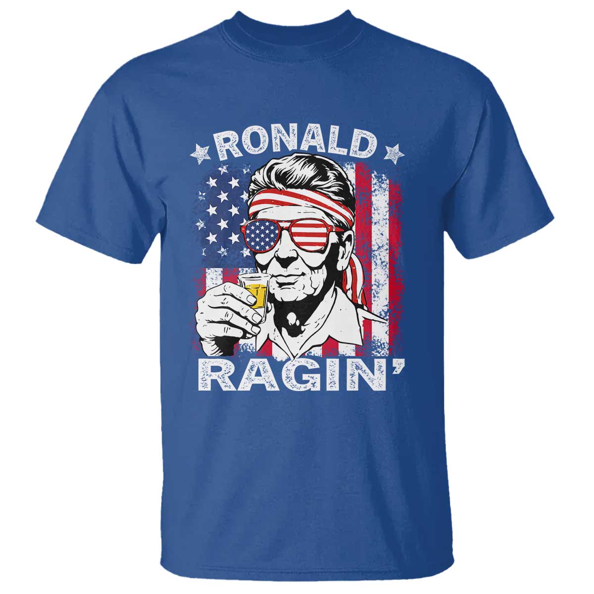 Ronald Reagan T Shirt 4th of July America Flag Beer TS14 Royal Blue Print Your Wear