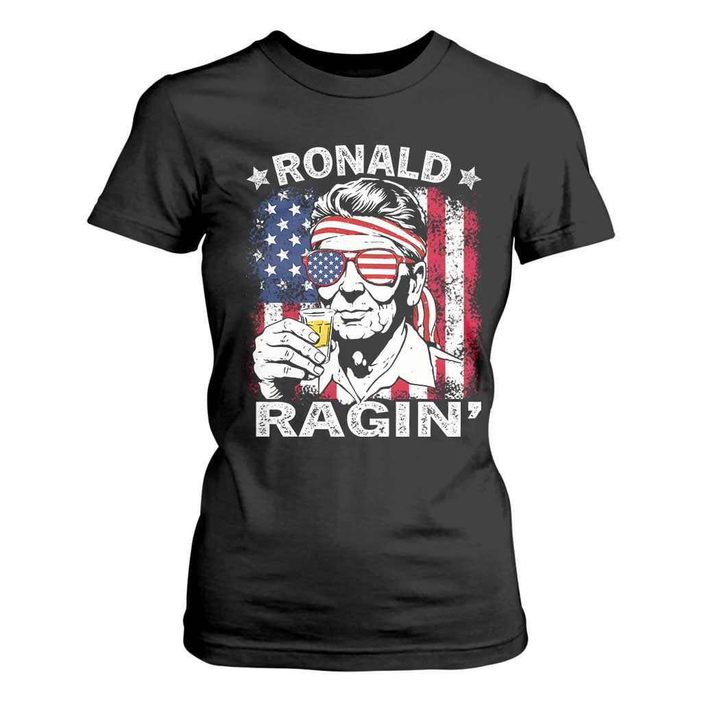Ronald Reagan T Shirt For Women 4th of July America Flag Beer TS14 Black Print Your Wear