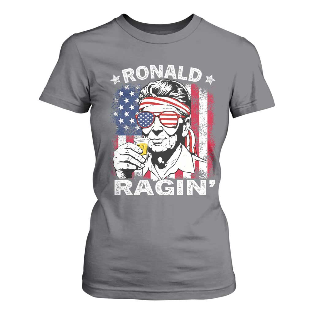 Ronald Reagan T Shirt For Women 4th of July America Flag Beer TS14 Charcoal Print Your Wear