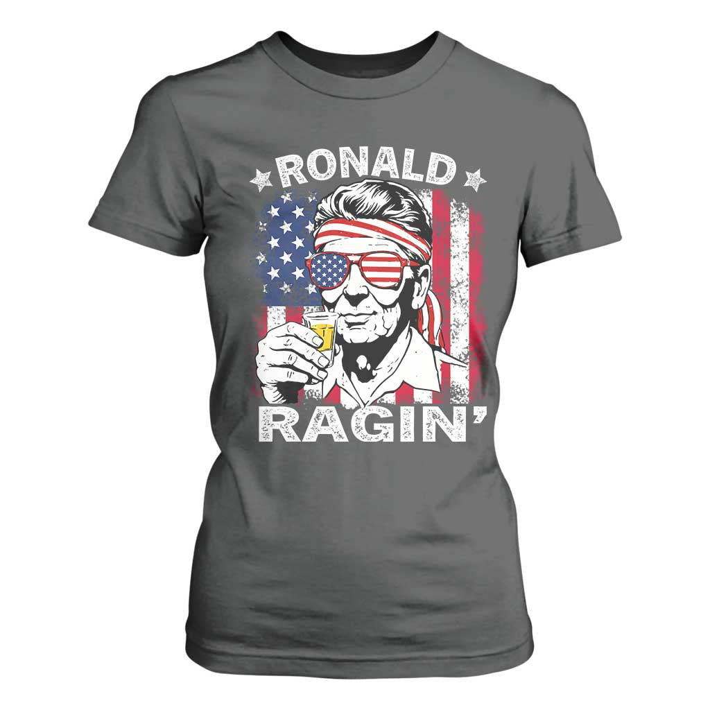 Ronald Reagan T Shirt For Women 4th of July America Flag Beer TS14 Dark Heather Print Your Wear