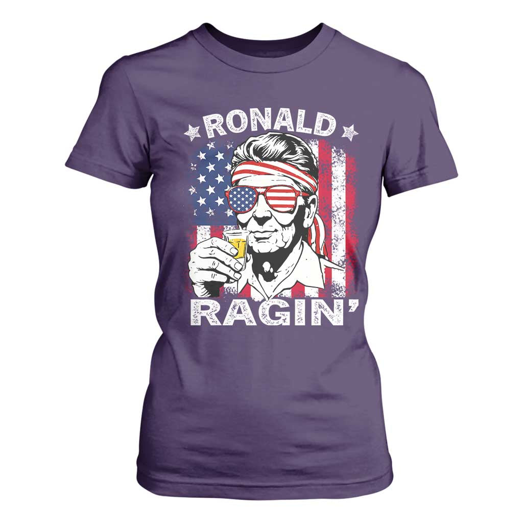 Ronald Reagan T Shirt For Women 4th of July America Flag Beer TS14 Purple Print Your Wear