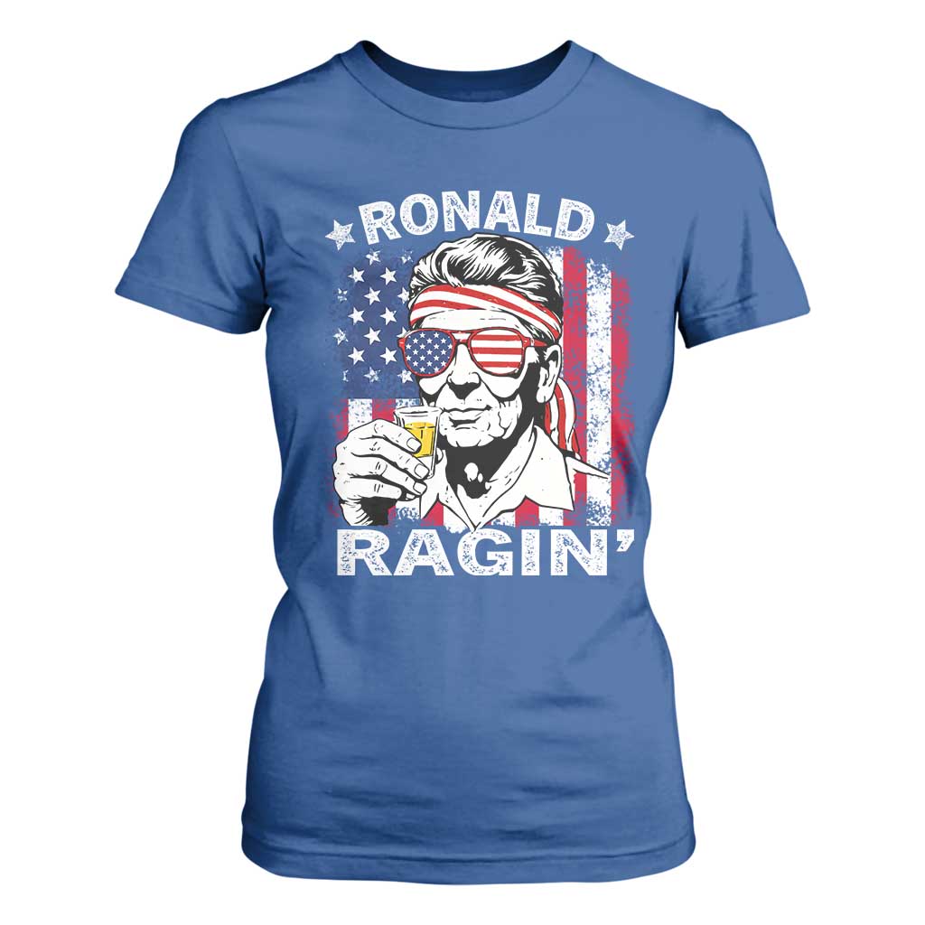 Ronald Reagan T Shirt For Women 4th of July America Flag Beer TS14 Royal Blue Print Your Wear
