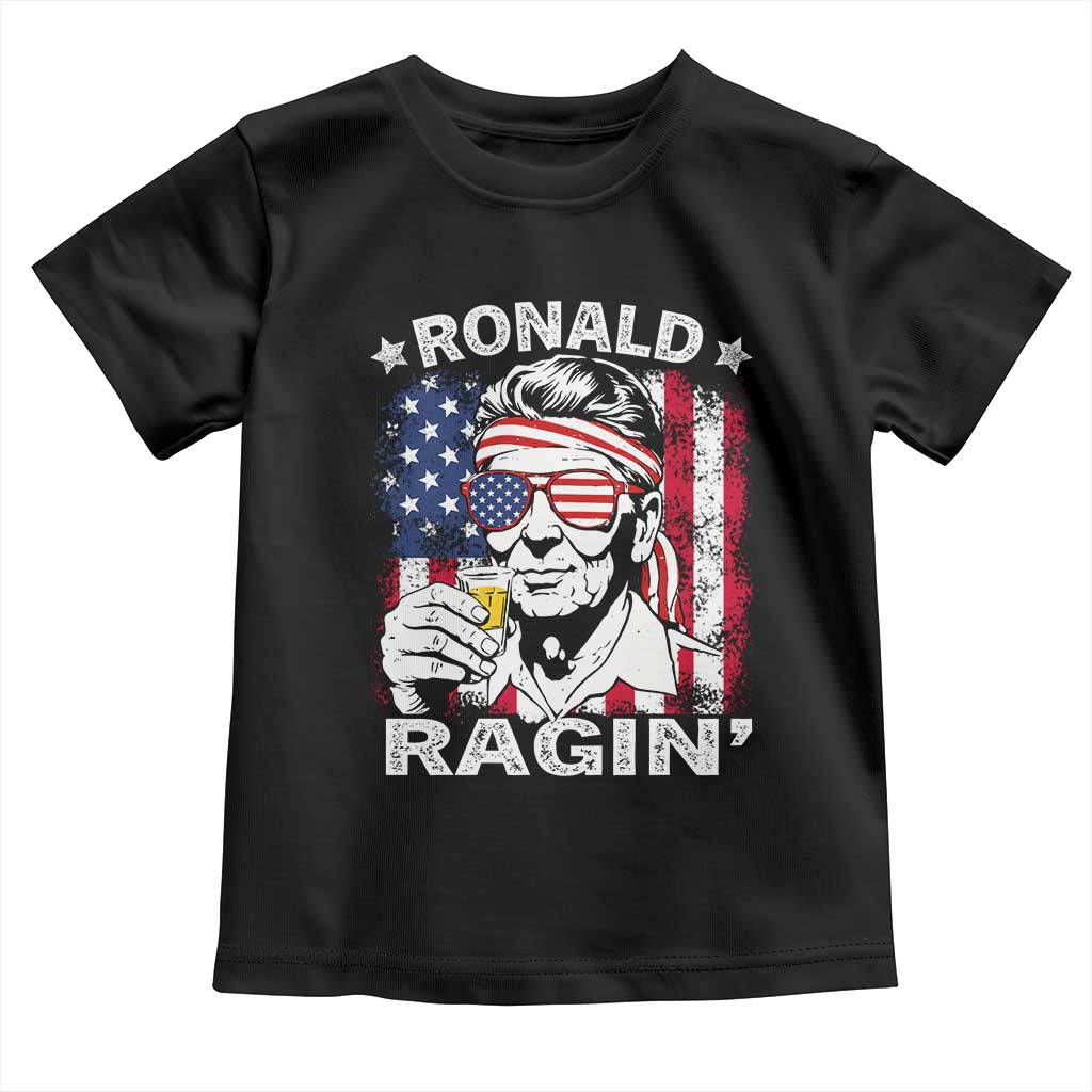 Ronald Reagan Toddler T Shirt 4th of July America Flag Beer TS14 Black Print Your Wear
