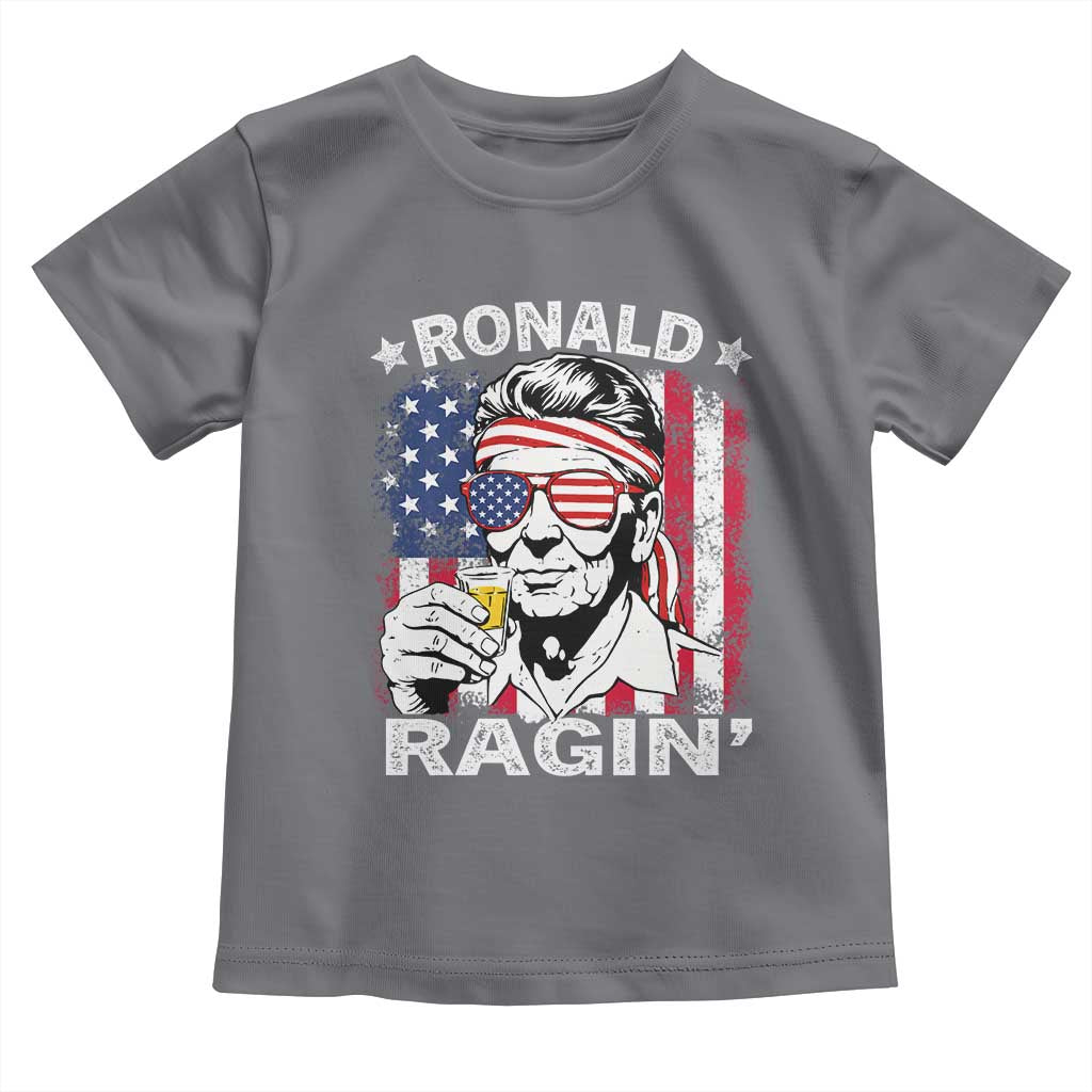 Ronald Reagan Toddler T Shirt 4th of July America Flag Beer TS14 Charcoal Print Your Wear