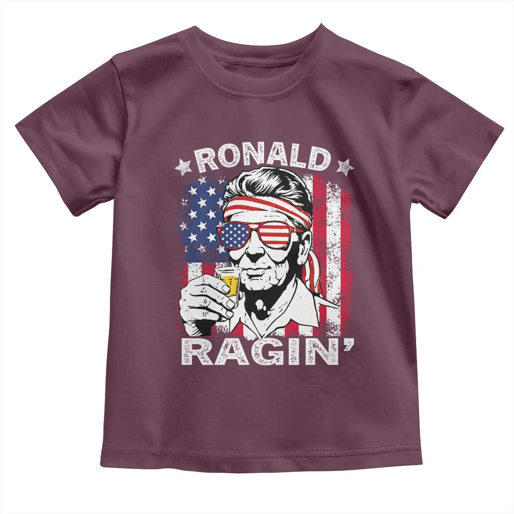 Ronald Reagan Toddler T Shirt 4th of July America Flag Beer TS14 Maroon Print Your Wear