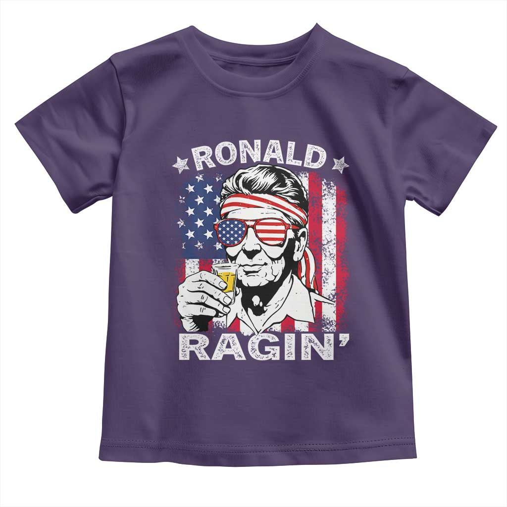 Ronald Reagan Toddler T Shirt 4th of July America Flag Beer TS14 Purple Print Your Wear