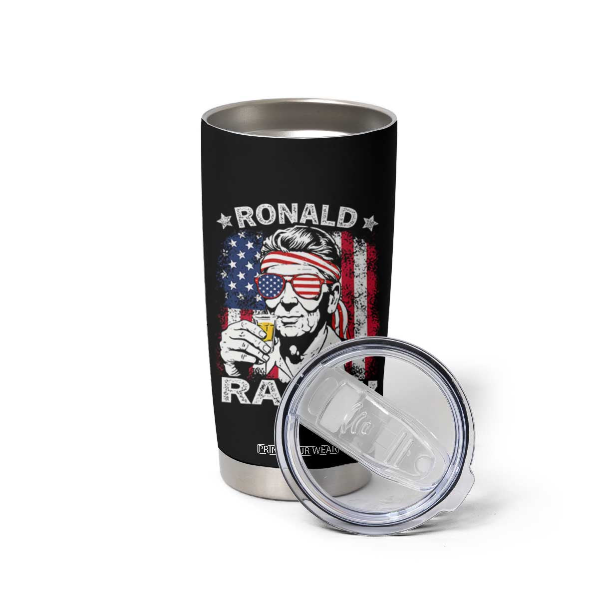 Ronald Reagan Tumbler Cup 4th of July America Flag Beer TS14 Print Your Wear