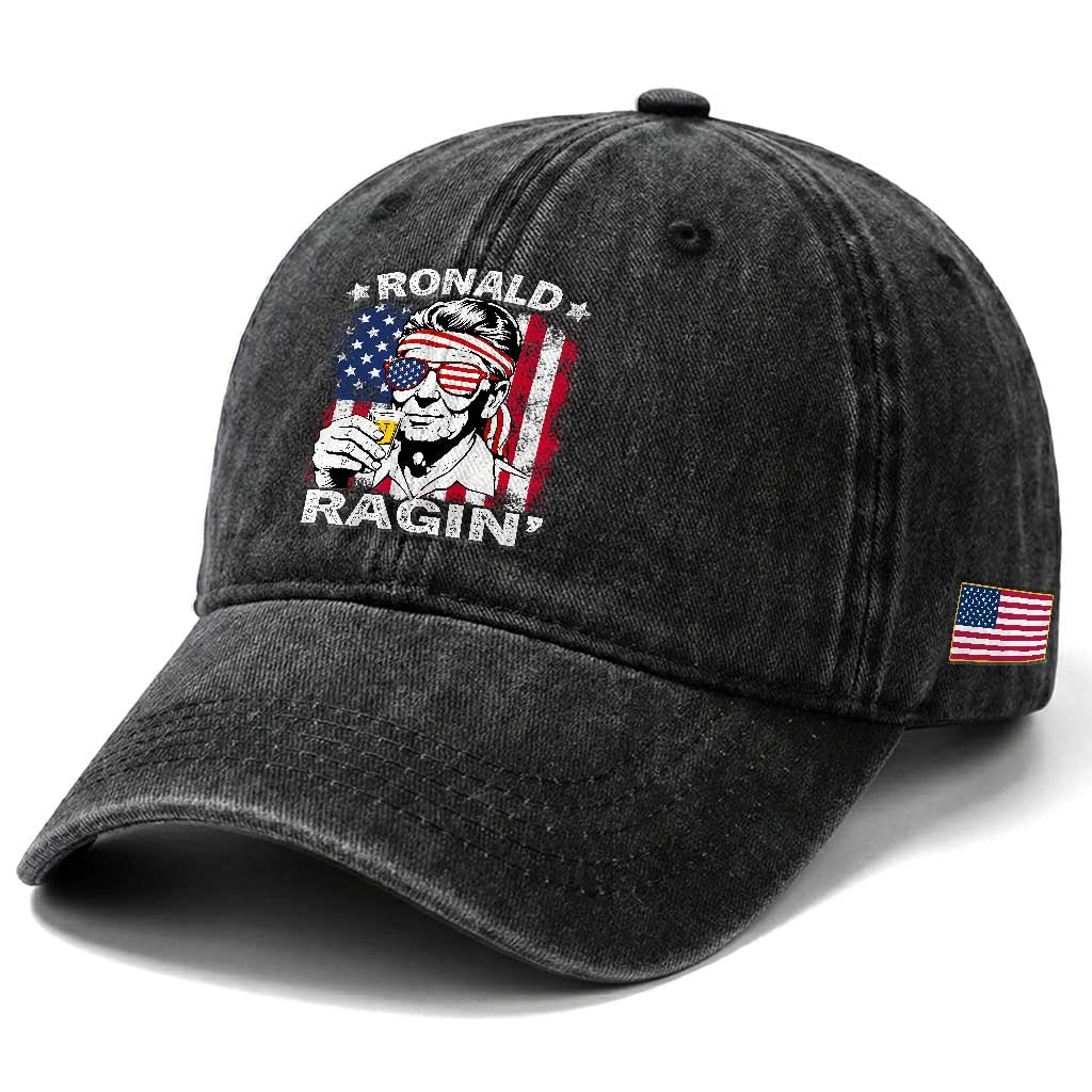 Ronald Reagan Washed Cotton Baseball Cap 4th of July America Flag Beer TS14 Print Your Wear