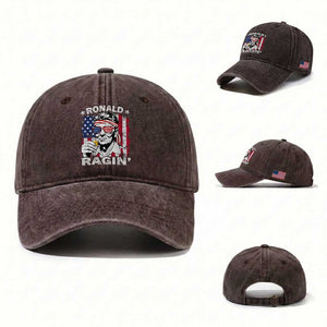 Ronald Reagan Washed Cotton Baseball Cap 4th of July America Flag Beer TS14 Washed Cap Universal Fit Dark Brown Print Your Wear