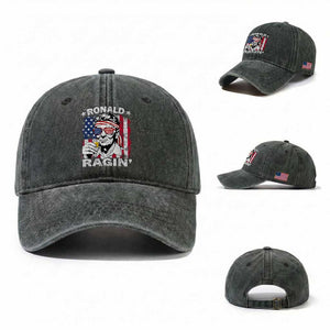 Ronald Reagan Washed Cotton Baseball Cap 4th of July America Flag Beer TS14 Washed Cap Universal Fit Dark Green Print Your Wear