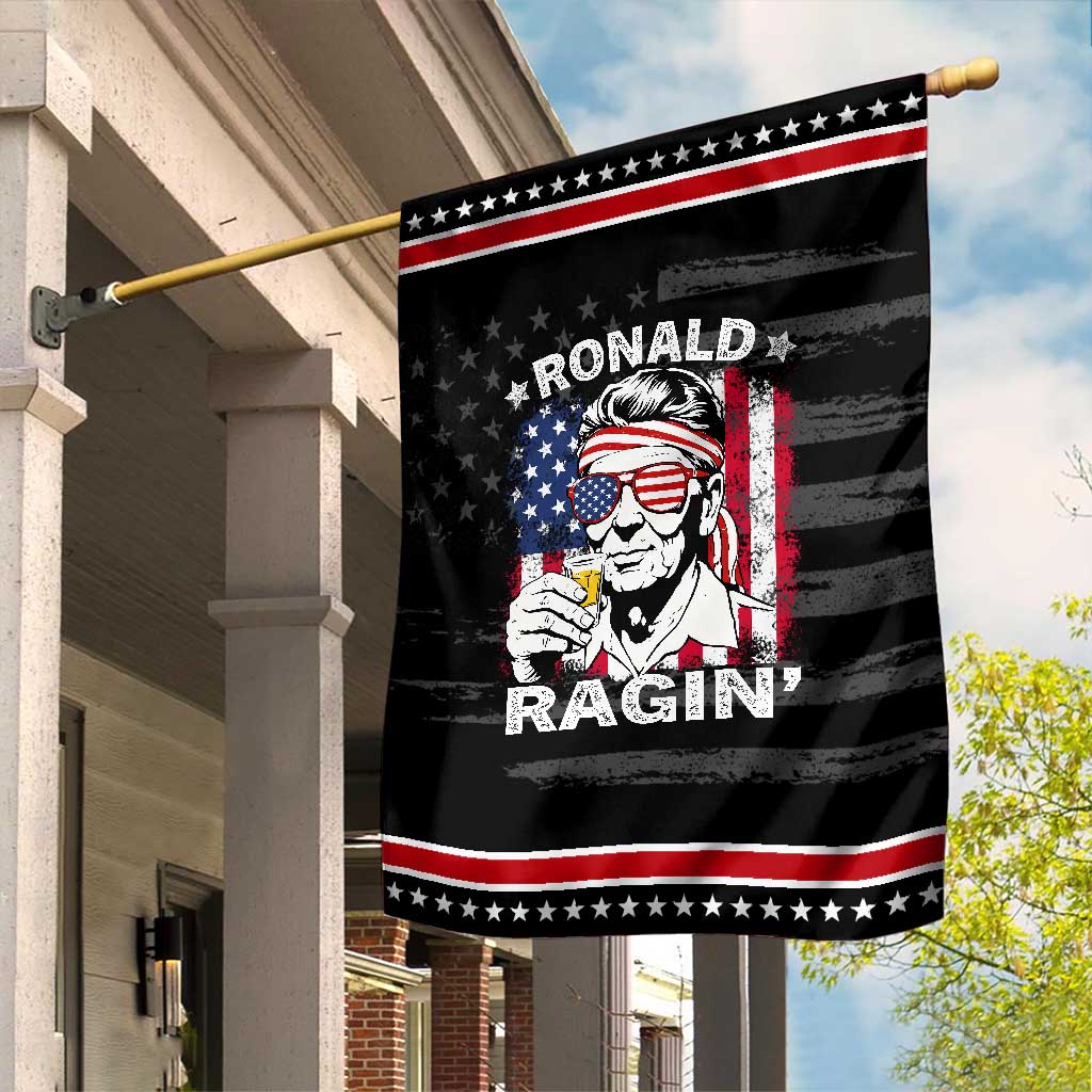 Ronald Reagan Garden Flag 4th of July America Flag Beer TS14 Distressed Black Red Print Your Wear