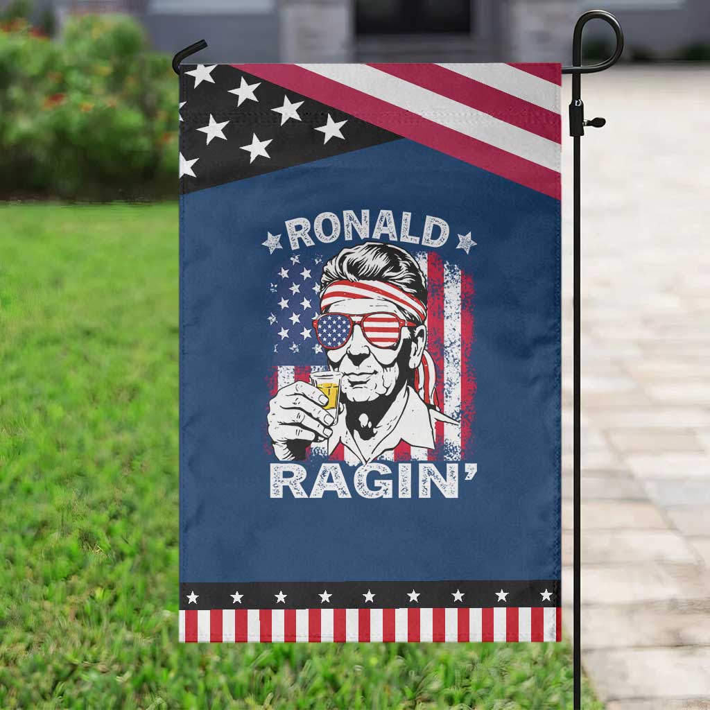 Ronald Reagan Garden Flag 4th of July America Flag Beer TS14 Classic Blue Black Print Your Wear