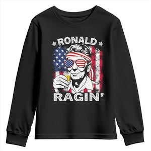 Ronald Reagan Youth Sweatshirt 4th of July America Flag Beer TS14 Black Print Your Wear