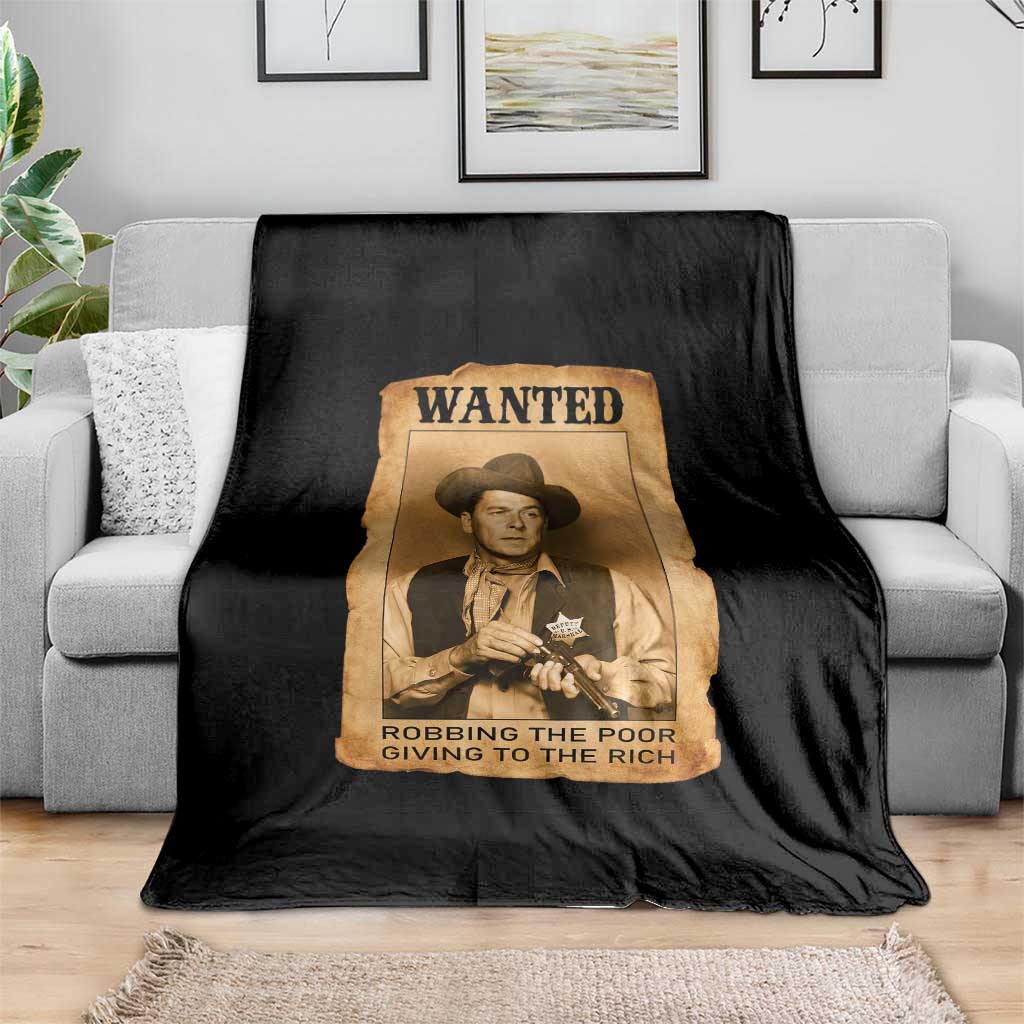 Ronald Reagan Cowboy Retro American President Throw Blanket Robbing The Poor GIving To Te Rich TS14 Print Your Wear