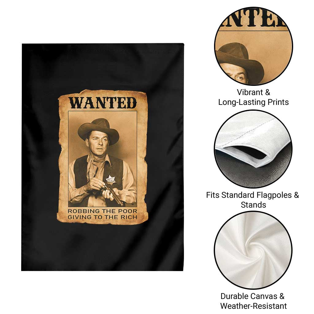 Ronald Reagan Cowboy Retro American President Garden Flag Robbing The Poor GIving To Te Rich TS14 Print Your Wear