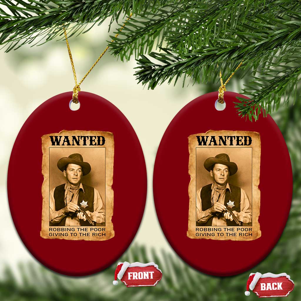 Ronald Reagan Cowboy Retro American President Ceramic Ornament Robbing The Poor GIving To Te Rich TS14 Print Your Wear