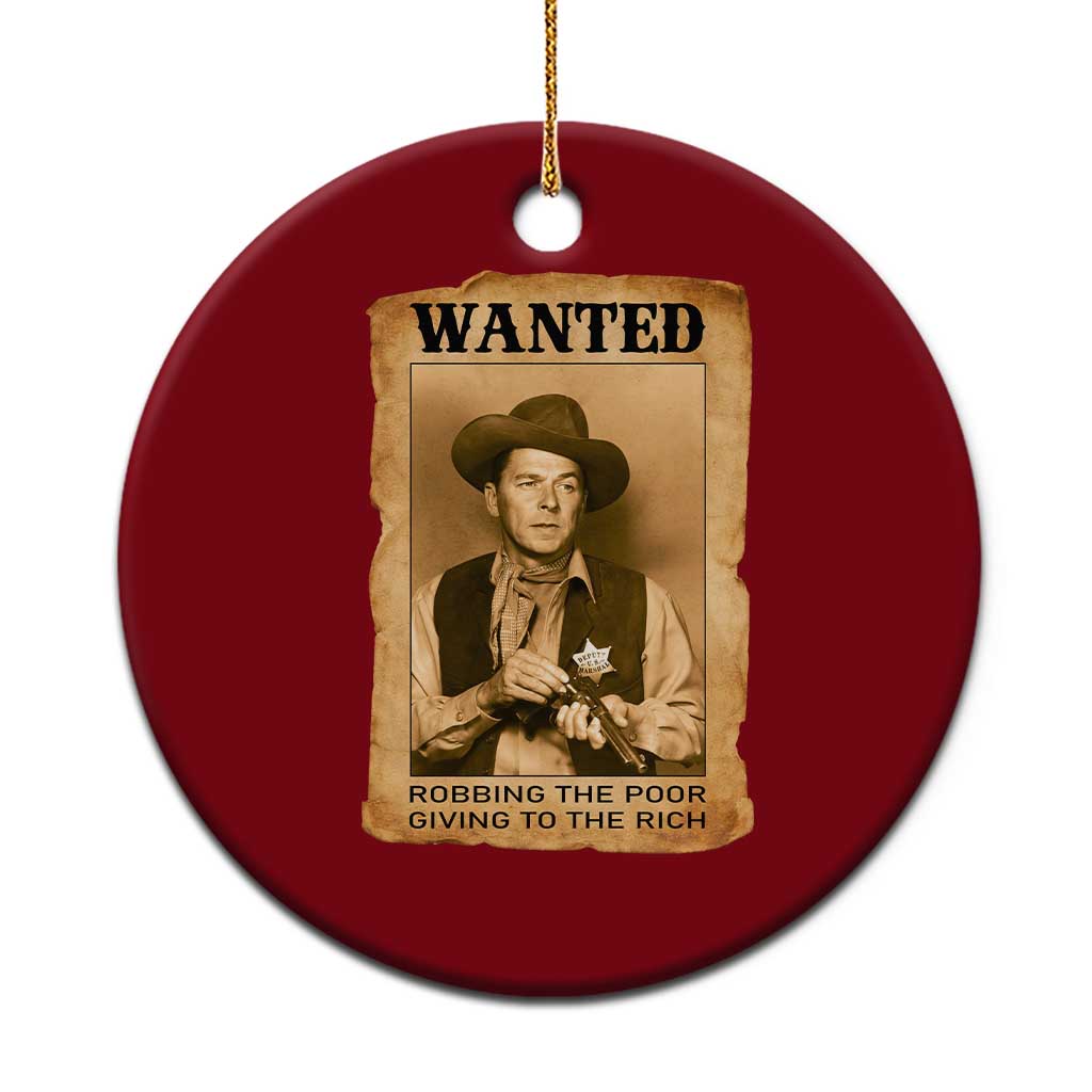 Ronald Reagan Cowboy Retro American President Ceramic Ornament Robbing The Poor GIving To Te Rich TS14 1pc Red Print Your Wear