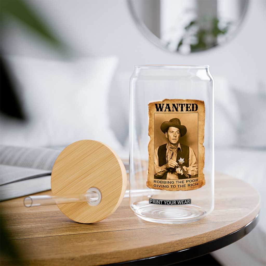 Ronald Reagan Cowboy Retro American President Glass Can Robbing The Poor GIving To Te Rich TS14 Print Your Wear