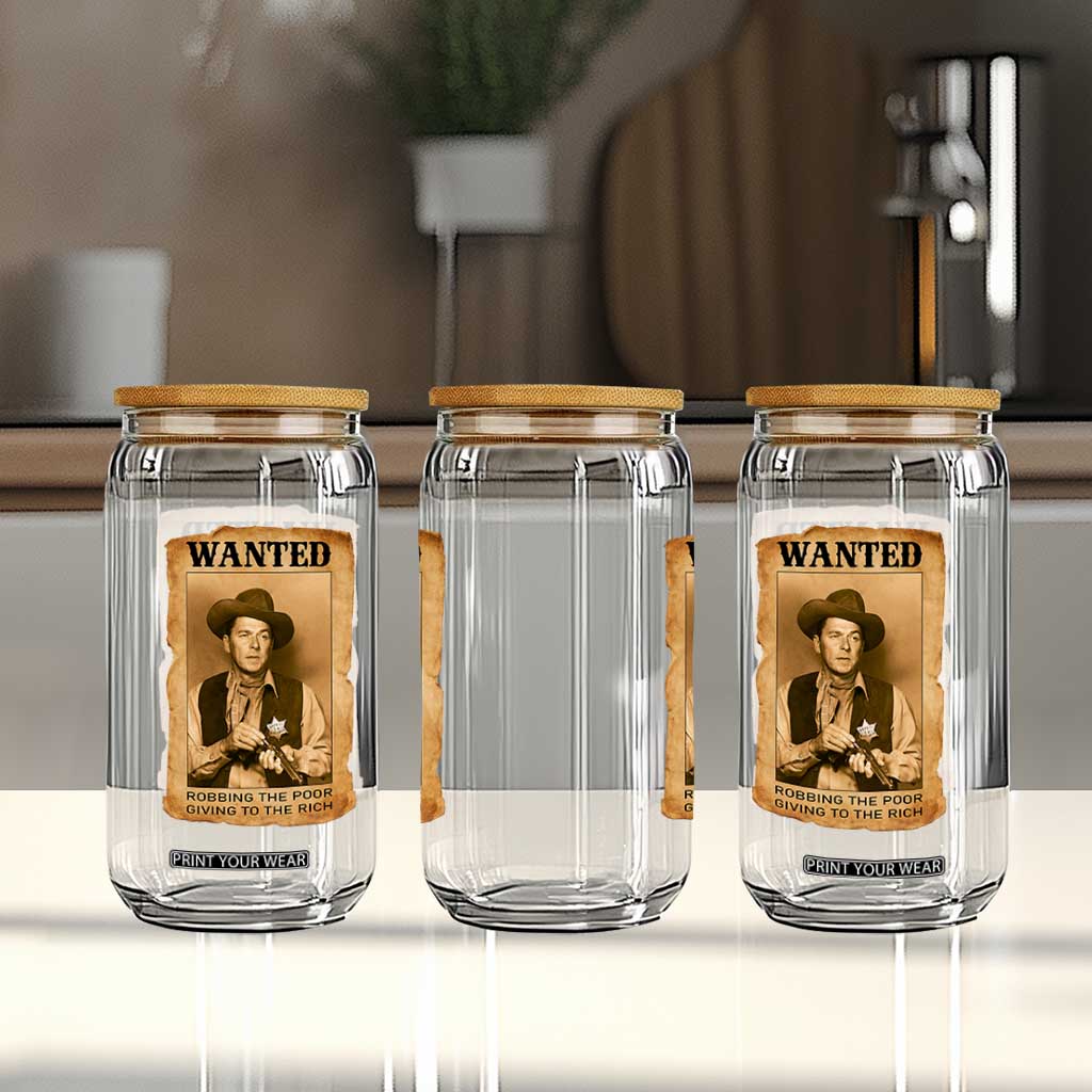 Ronald Reagan Cowboy Retro American President Glass Can Robbing The Poor GIving To Te Rich TS14 Print Your Wear